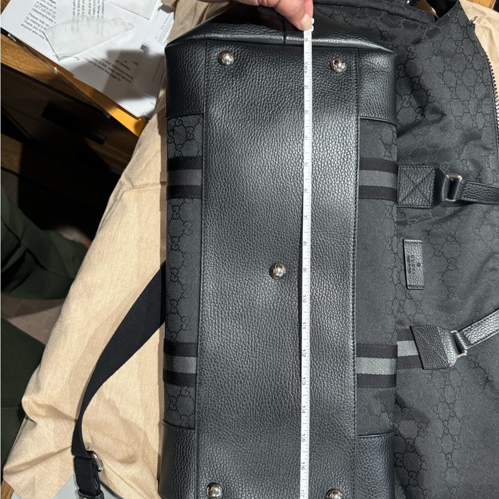 GUCCI black, nylon weekender travel bag